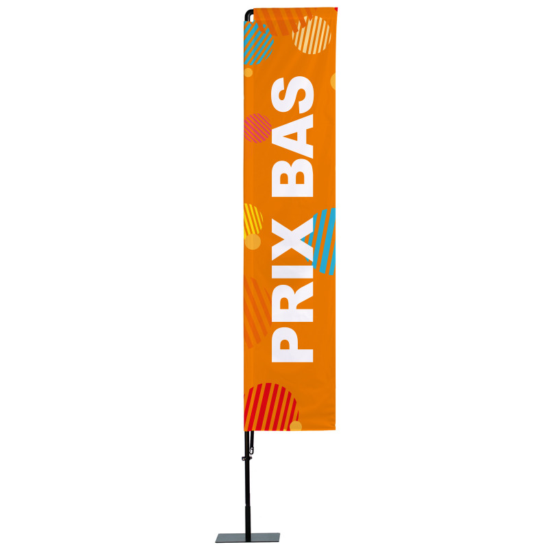 Beach flag Prêt à imprimer "Prix bas" (kit avec platine carrée) 3,5 m - Modèle 3  MACAP