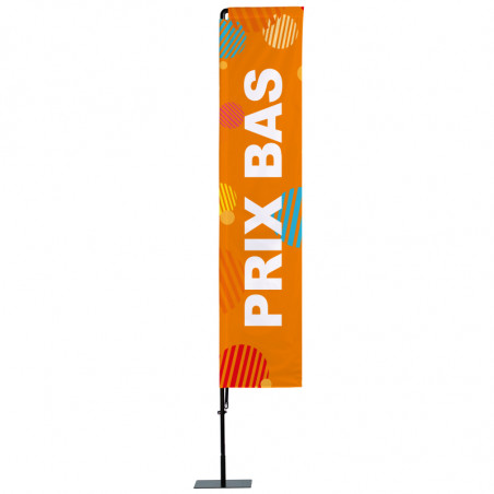 Beach flag Prêt à imprimer "Prix bas" (kit avec platine carrée) 3,5 m - Modèle 3  MACAP