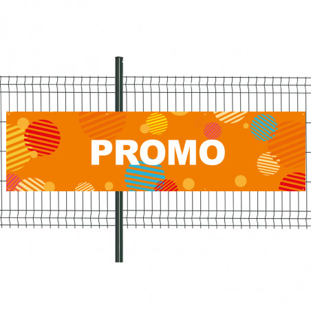 Banderole Prête à imprimer "Promo" (fixation oeillets) 80x300 cm - Modèle 3 MACAP