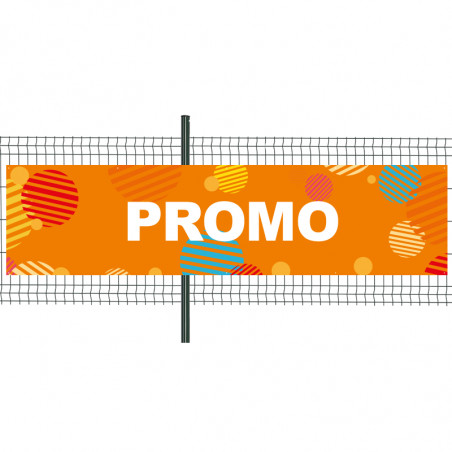 Banderole Prête à imprimer "Promo" (fixation oeillets) 100x400 cm - Modèle 3 MACAP