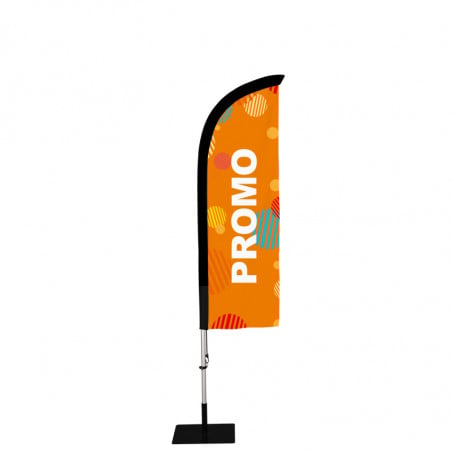 Beach flag Prêt à imprimer "Promo" (kit avec platine carrée) 2,3 m - Modèle 3 MACAP