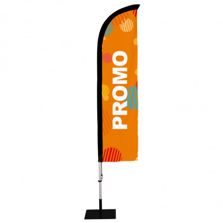 Beach flag Prêt à imprimer "Promo" (kit avec platine carrée) 2,8 m - Modèle 3 MACAP