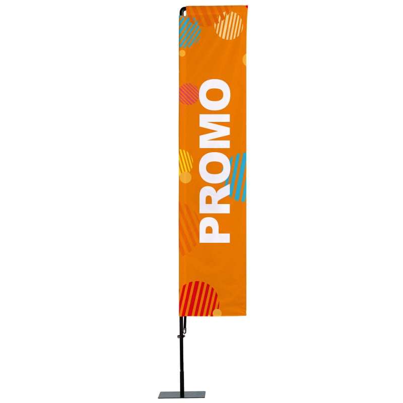 Beach flag Prêt à imprimer "Promo" (kit avec platine carrée) 3,5 m - Modèle 3 MACAP