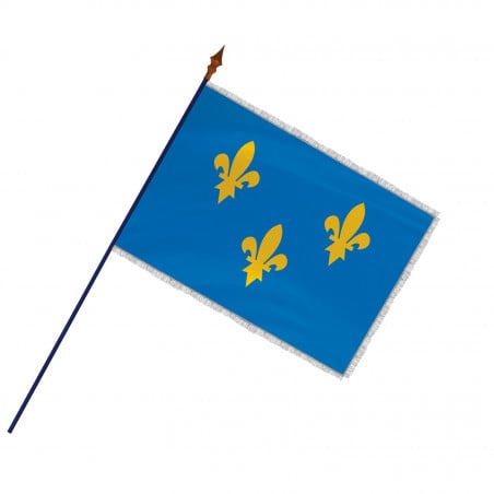 Drapeau Province Île de France avec hampe et franges or | MACAP