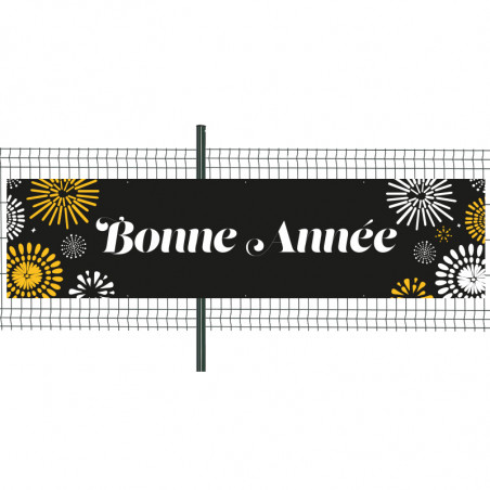 Banderole Prête à imprimer "Bonne année" (fixation oeillets) 100x400 cm - Modèle 1 MACAP