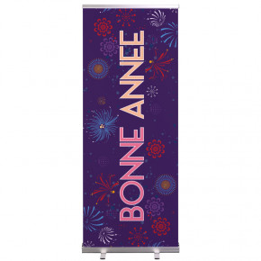 Roll-up Prêt à imprimer "Bonne année" (avec housse de transport) 80x200 cm - Modèle 1 MACAP