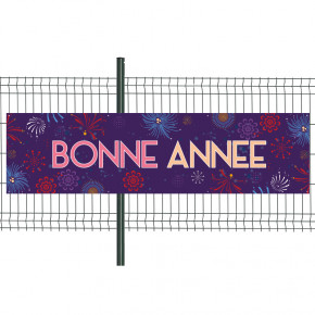 Banderole Prête à imprimer "Bonne année" (fixation oeillets) 80x300 cm - Modèle 2 MACAP