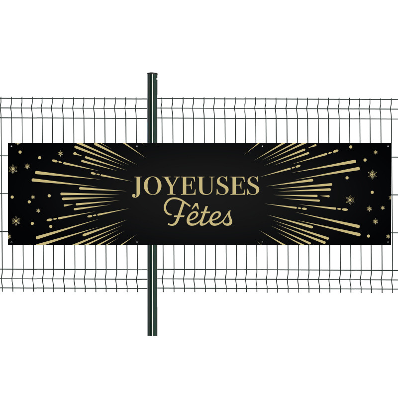 Banderole Prête à imprimer "Joyeuses fêtes" (fixation oeillets) 80x300 cm - Modèle 1 MACAP
