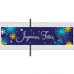 Banderole Prête à imprimer "Joyeuses fêtes" (fixation oeillets) 100x400 cm - Modèle 3 MACAP