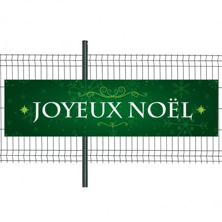 Banderole Prête à imprimer "Joyeux Noël" (fixation oeillets) 80x300 cm - Modèle 1 MACAP