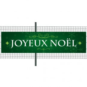 Banderole Prête à imprimer "Joyeux Noël" (fixation oeillets) 100x400 cm - Modèle 1 MACAP