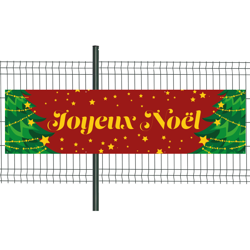 Banderole Prête à imprimer "Joyeux Noël" (fixation oeillets) 80x300 cm - Modèle 2 MACAP