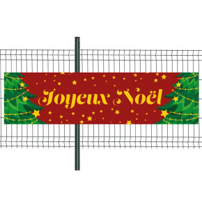 Banderole Prête à imprimer "Joyeux Noël" (fixation oeillets) 80x300 cm - Modèle 2 MACAP