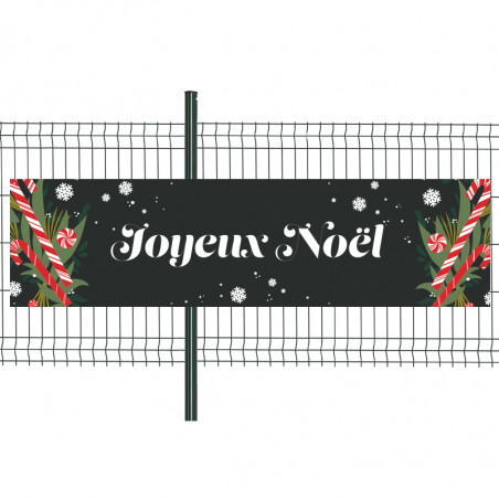 Banderole Prête à imprimer "Joyeux Noël" (fixation oeillets) 80x300 cm - Modèle 3 MACAP