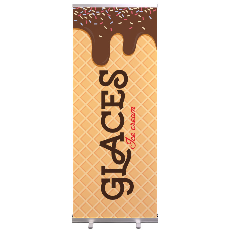 Roll-up Prêt à imprimer "Glaces" (avec housse de transport) 80x200 cm - Modèle 1 MACAP