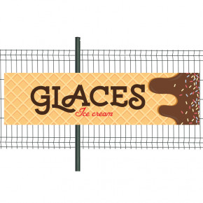 Banderole Prête à imprimer "Glaces" (fixation oeillets) 80x300 cm - Modèle 1 MACAP
