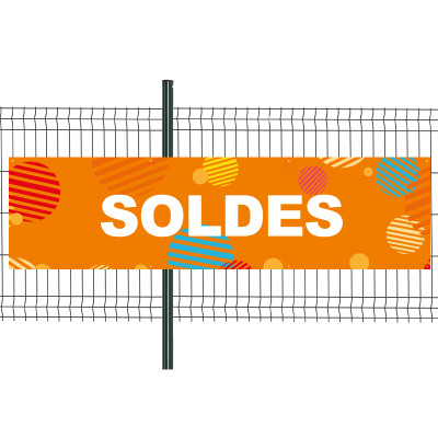 Banderole PVC Oeillets 80x300 cm PLV "Soldes"- Modèle 3