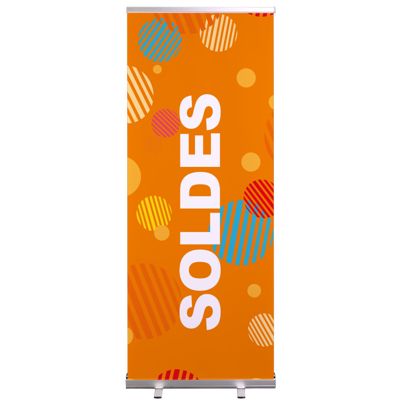 Roll-up Prêt à imprimer "Soldes" (avec housse de transport) 80x200 cm - Modèle 3 MACAP