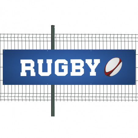 Banderole Prête à imprimer "Rugby" (fixation oeillets) 80x300 cm - Modèle 1 MACAP