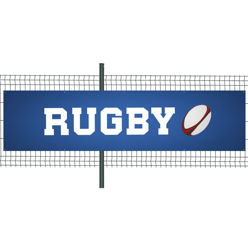 Banderole Prête à imprimer "Rugby" (fixation oeillets) 100x400 cm - Modèle 1 MACAP