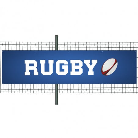 Banderole Prête à imprimer "Rugby" (fixation oeillets) 100x400 cm - Modèle 1 MACAP