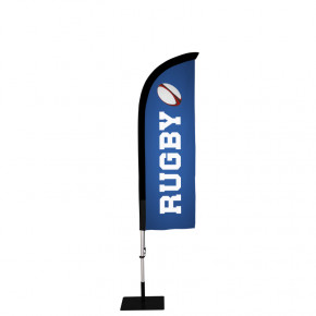 Beach flag Prêt à imprimer "Rugby" (kit avec platine carrée) 2,3 m - Modèle 1 MACAP