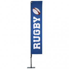 Beach flag Prêt à imprimer "Rugby" (kit avec platine carrée) 3,5 m - Modèle 1 MACAP