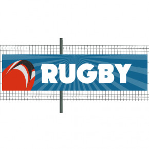 Banderole Prête à imprimer "Rugby" (fixation oeillets) 100x400 cm - Modèle 2 MACAP