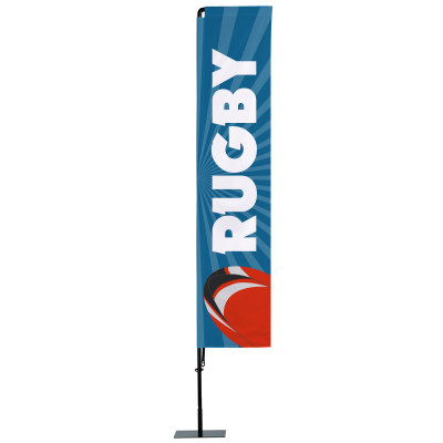Beach flag Oriflamme Potence 3,50 m Visuel "Rugby"- Modèle 2
