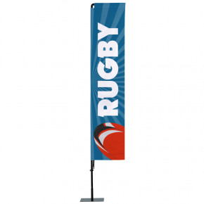 Beach flag Prêt à imprimer "Rugby" (kit avec platine carrée) 3,5 m - Modèle 1 MACAP