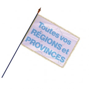 Drapeau des Régions et Provinces  - Finition frange filet et galon or | MACAP