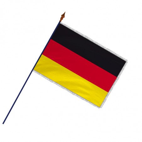 Drapeau Allemagne avec hampe et franges argent | MACAP
