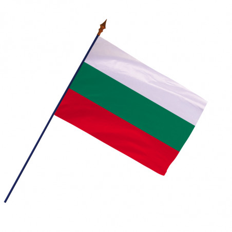 Drapeau Bulgarie avec hampe et ourlets | MACAP