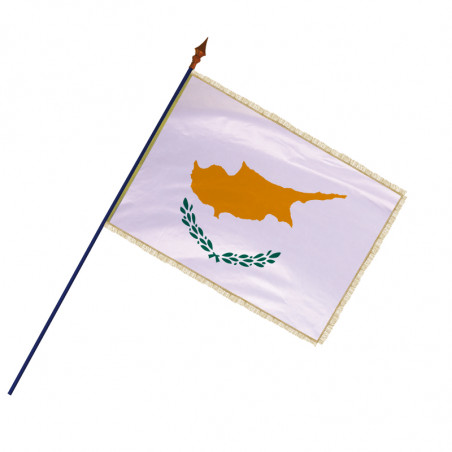 Drapeau Chypre avec hampe, franges et galon or | MACAP