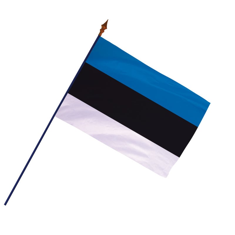 Drapeau Estonie avec hampe et ourlets | MACAP