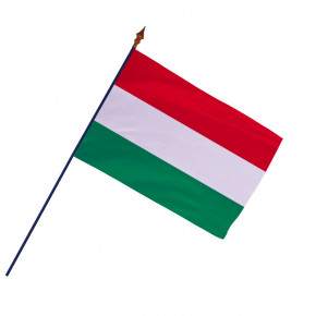 Drapeau Hongrie avec hampe et ourlets | MACAP