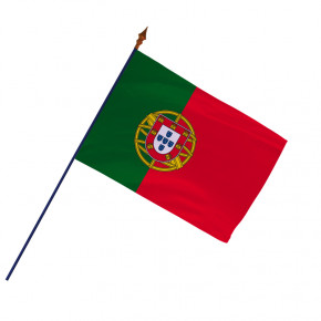 Drapeau Portugal avec hampe et ourlets | MACAP