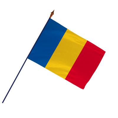 Drapeau officiel Roumanie sur hampe