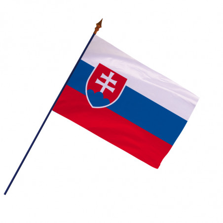 Drapeau Slovaquie avec hampe et ourlets | MACAP