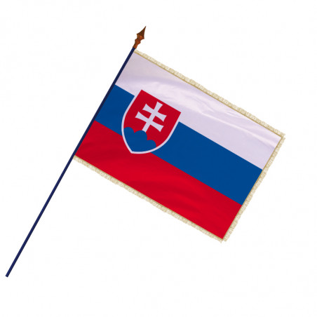 Drapeau Slovaquie avec hampe et franges or | MACAP