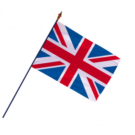 Drapeau Royaume-Uni avec hampe et ourlets | MACAP