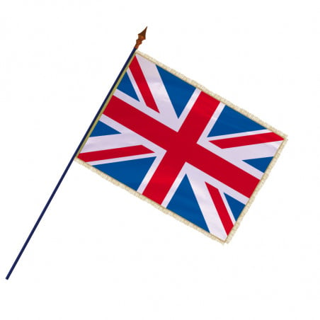 Drapeau Royaume-Uni avec hampe, franges et galon or | MACAP