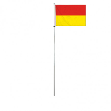 Mât et drapeau de baignade bicolore