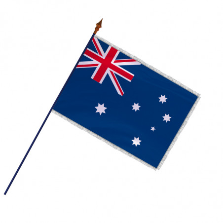 Drapeau des Australie avec hampe et frange argenté