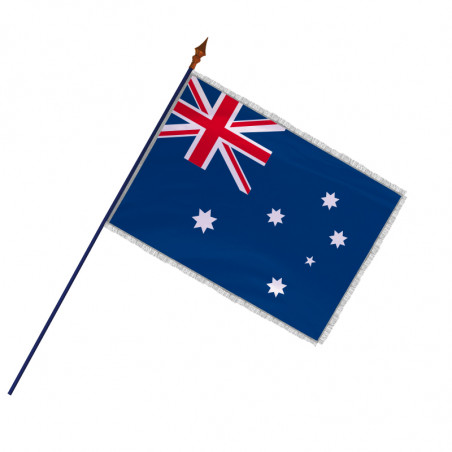 Drapeau des Australie avec hampe et frange et galon argenté