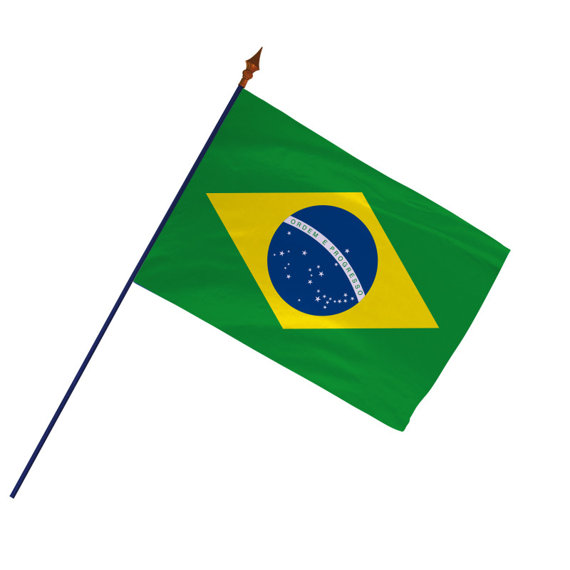 Drapeau des Brésil avec hampe