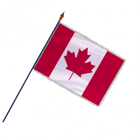 Drapeau des Canada avec hampe et frange et galon argenté