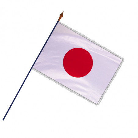 Drapeau des Japon avec hampe et frange argenté