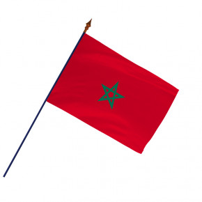 Drapeau des Maroc avec hampe