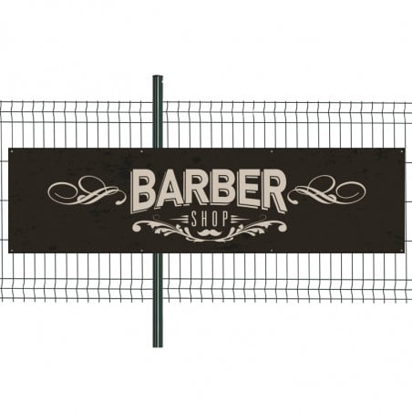Banderole Prête à imprimer "Barbier" (fixation oeillets) 80x300 cm - Modéle 2 MACAP